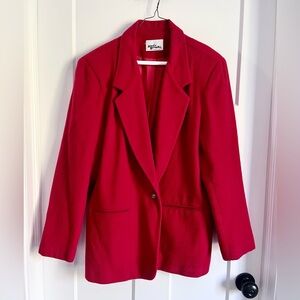 Vintage 80s/90s Red Wool Blazer Size 14